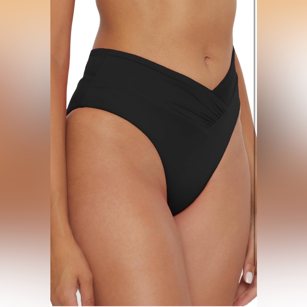Весса High Waisted Shirred Bikini Bottom, Cheeky Coverage, L / 537 -6 - Picture 2 of 8